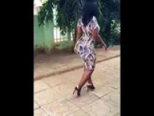 Thick Booty Black Woman Has A Mean Walk