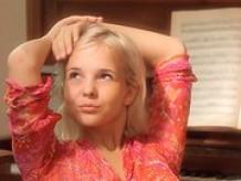 cute russian teen monroe playing piano and herself