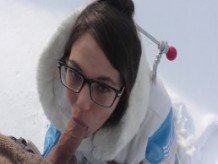 Public Overwatch Mei Blowjob en la nieve