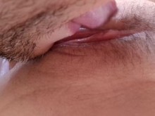 Extreme Close Up Clítoris! comer chorros sin afeitar mojado COÑO