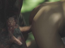 La impresionante nena asiática Katana se inclina para tener sexo estilo perrito al aire libre después de chupar