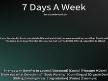 [M4F] 7 días a la semana - Audio erótico para mujeres